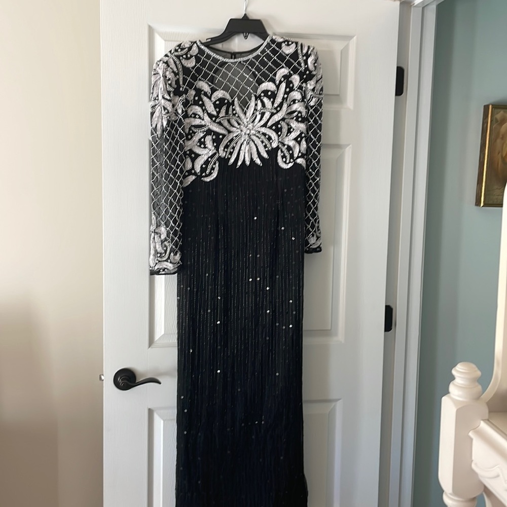 Black and white sequins gown